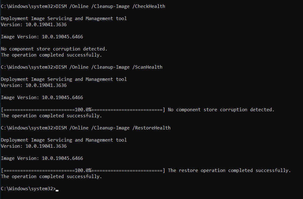 DISM sistem onarımı